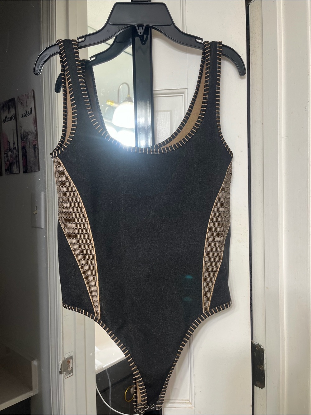 Forever 21 Black & Tan Girls' One-Piece Bodysuit
